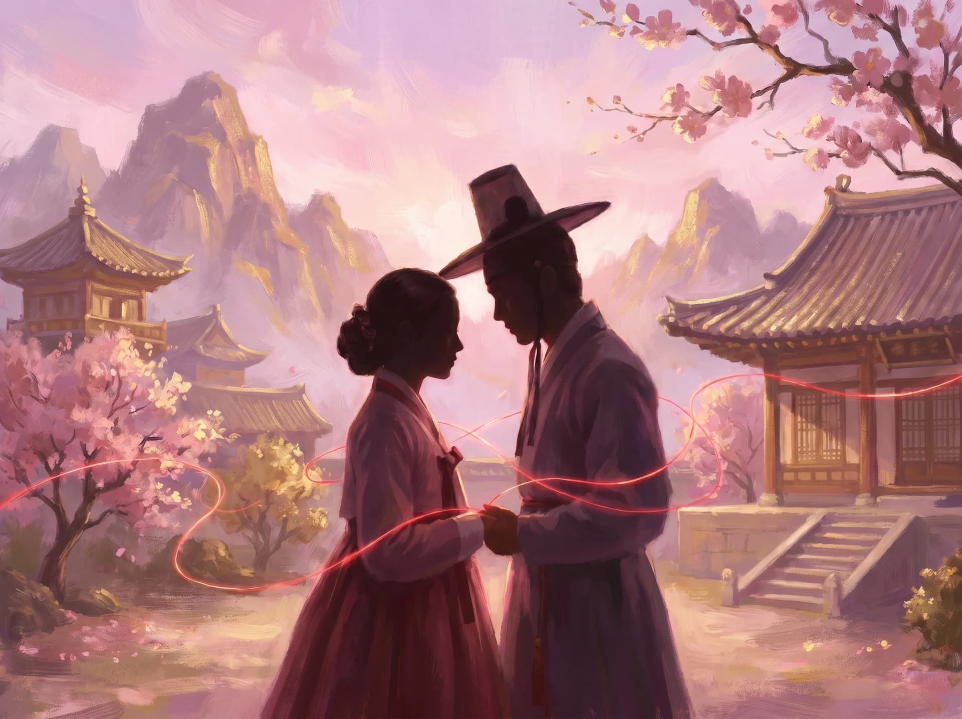 두 사람의 인연을 상징하는 일러스트