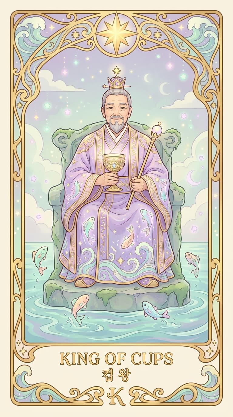 컵 킹 타로 카드
